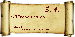 Sándor Armida névjegykártya